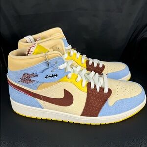 Jordan 1 Mid SE Fearless Maison Chateau Rouge Brand New. Without Box.